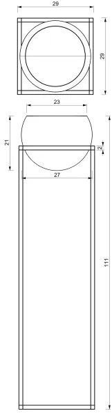 Fém virágcserép 111,3x29 cm fekete/arany