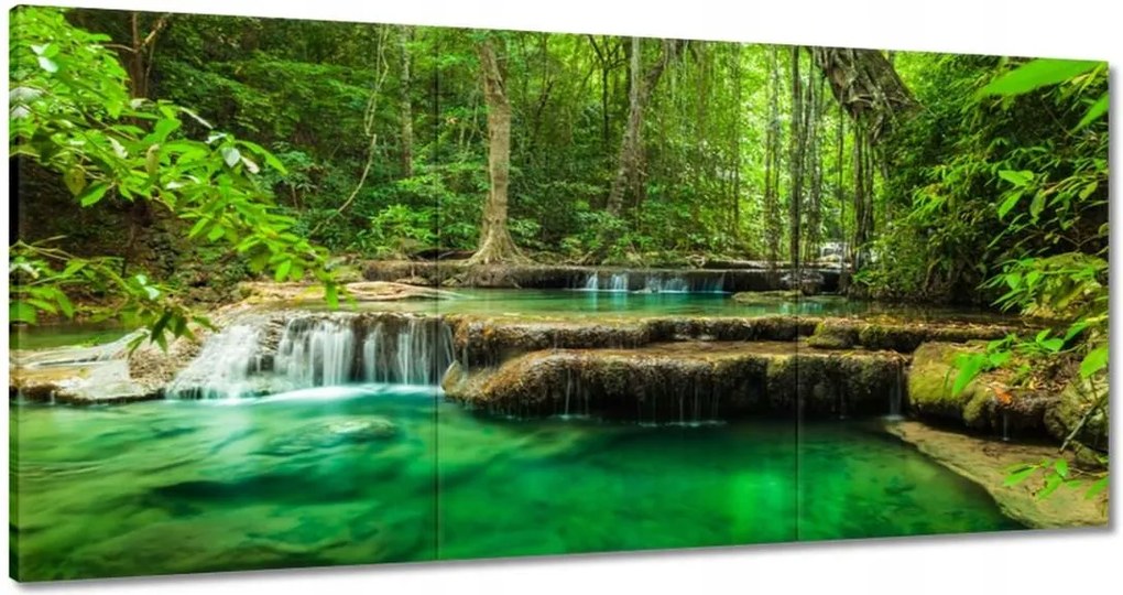 Vászonkép 60x30 Erawan vízesés Thaiföld