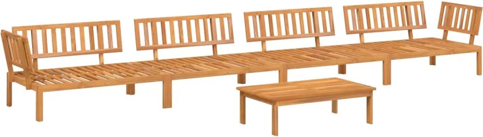 vidaXL 5 részes tömör akácfa kerti raklap ülőgarnitúra