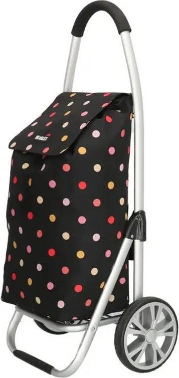 Színes pöttyös prémium bevásárlókocsi kerekeken „Aluman”