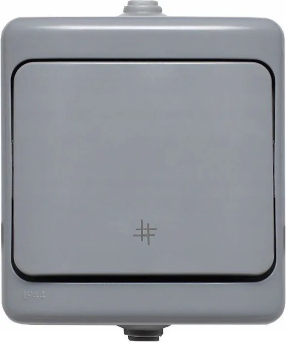 Kos Bryza Keresztkapcsoló szimpla falra szerelhető IP54 Szürke 180007