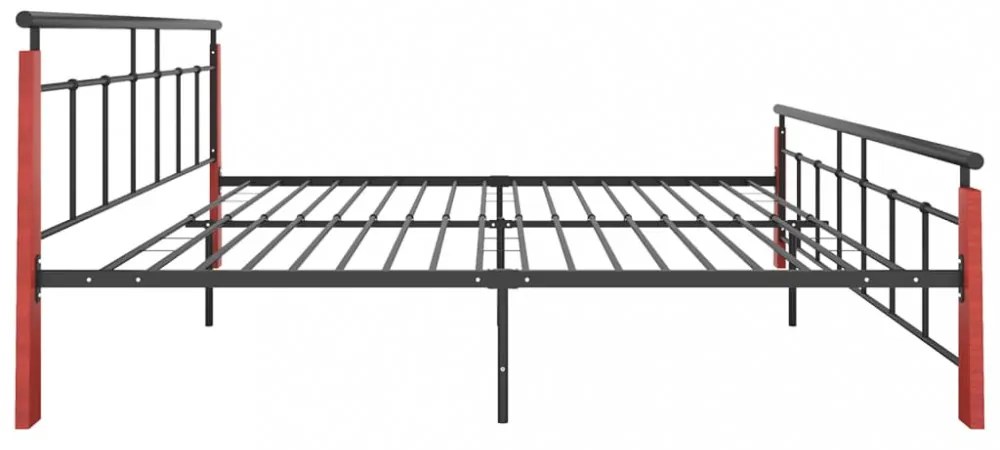 fém és tömör tölgyfa ágykeret 200 x 200 cm