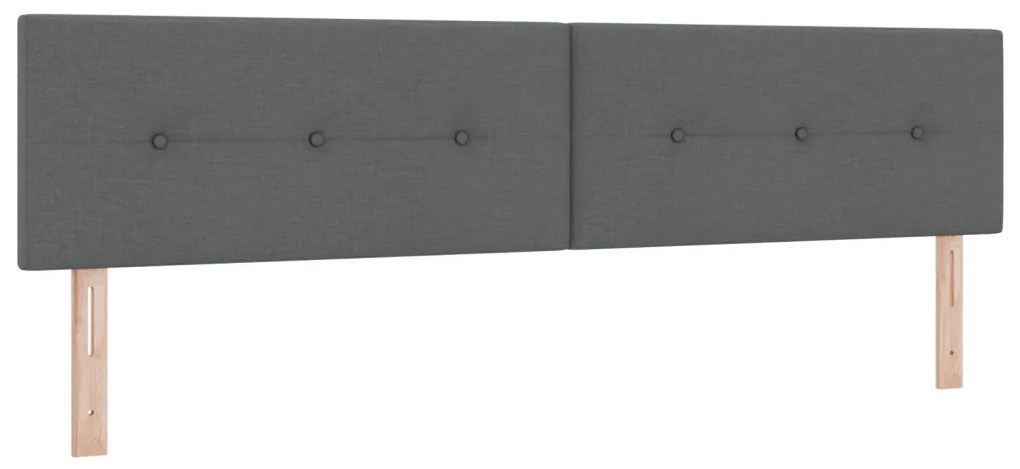 Box Spring Ágy Matraccal Sötétszürke 200x200 cm Textil