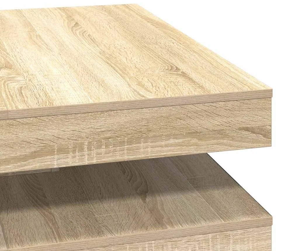 sonoma tölgy dohányzóasztal 360 fokban forgatható 90x90x34,5 cm