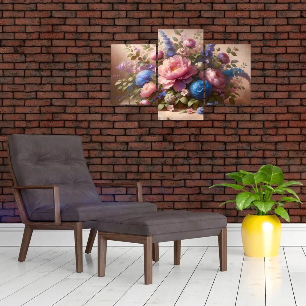 Kép - Asztal tele virágokkal (90x60 cm)