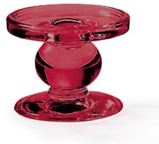 Piros üveg gyertyatartó – 7x9 cm