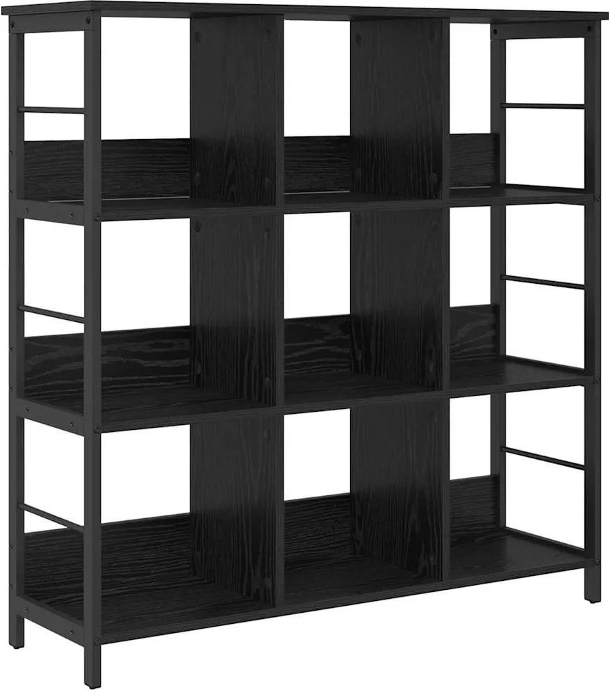 vidaXL Könyvespolc Fekete tölgy 102 x 32 x 104,5 cm Faanyag