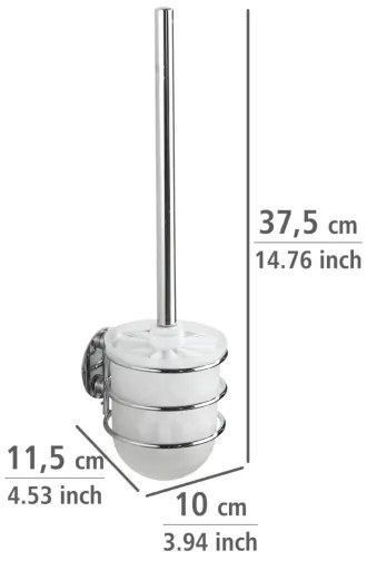 WENKO 18768100-WC TURBO-LOC kerek acél WC-szett 10x37,5 cm fényes króm/fehér