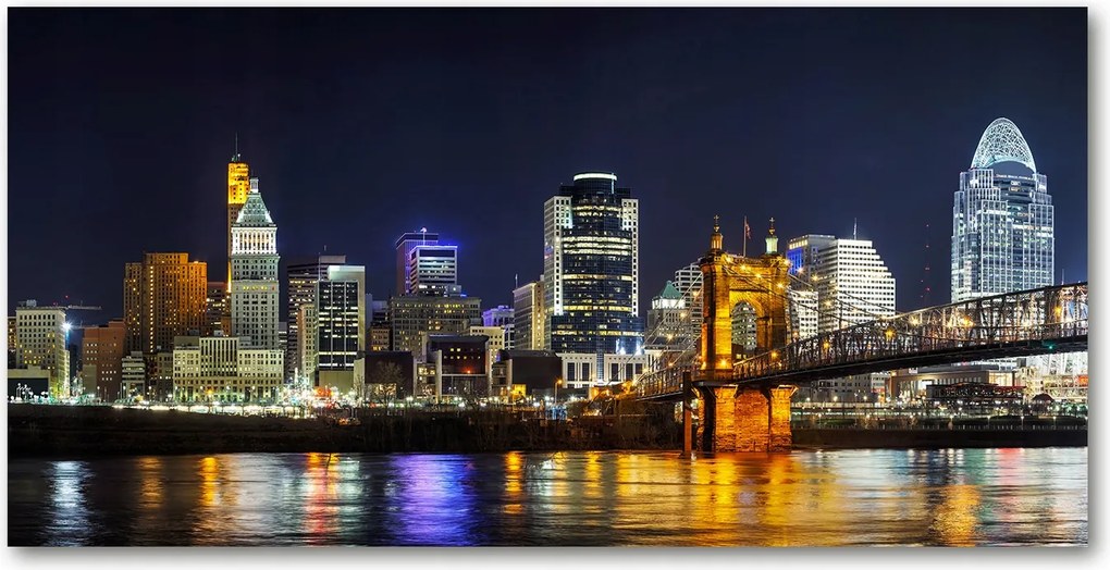 Fotótapéta üvegfalra Ohio folyó éjszaka 140x70