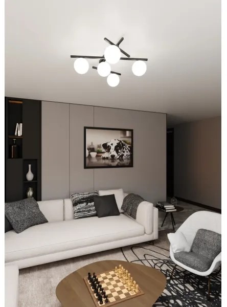 Mennyezeti lámpa SMART 5xE14/10W/230V fekete/fehér