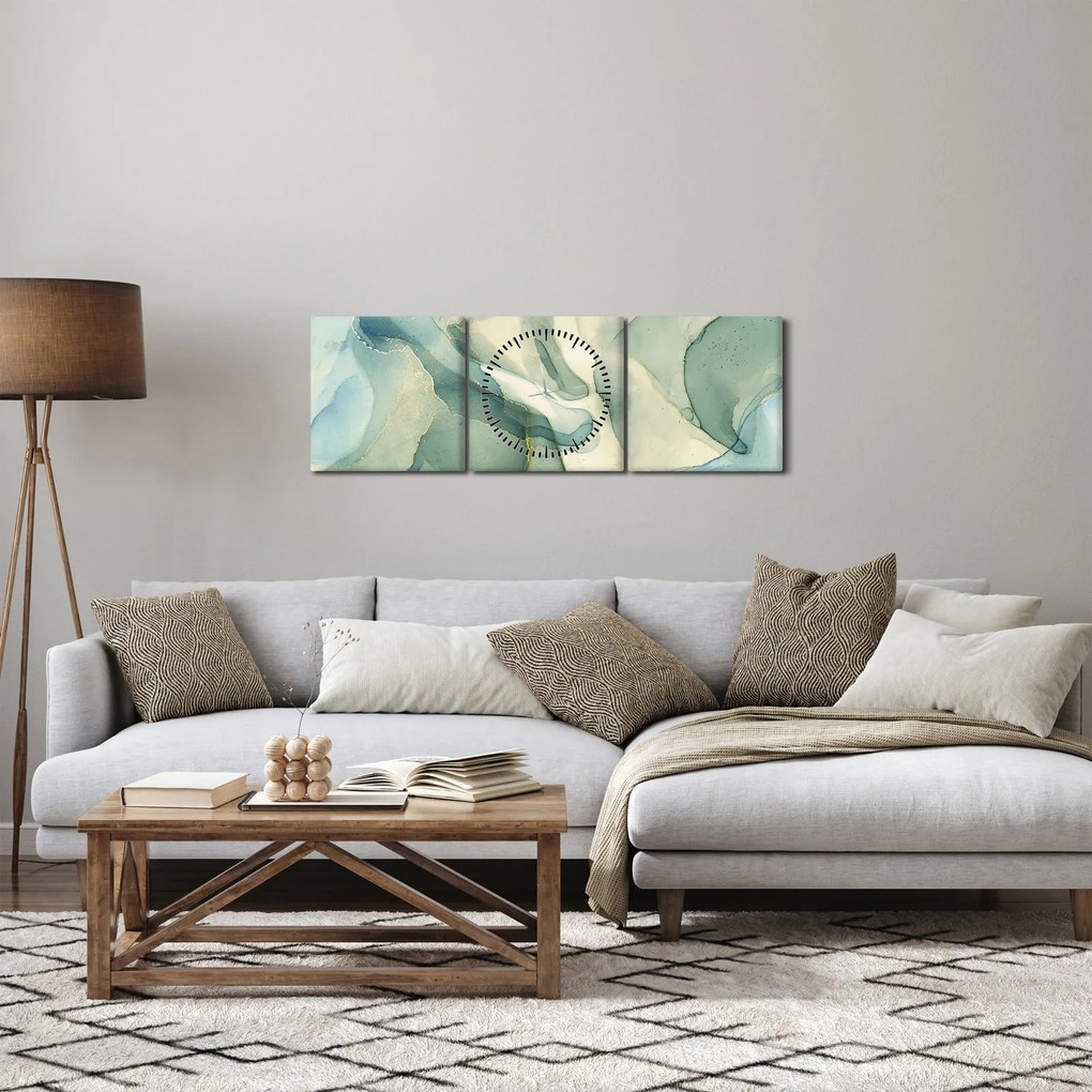 Kép - Tintaabsztrakció 3 (órával) (90x30 cm)