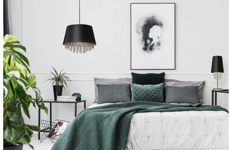 Lámpa Asztali lámpatest NESTO 3 , 6090, AC220-240V, 50/60Hz, 1*E27, max.40W, átmérő 20 cm, fekete/arany