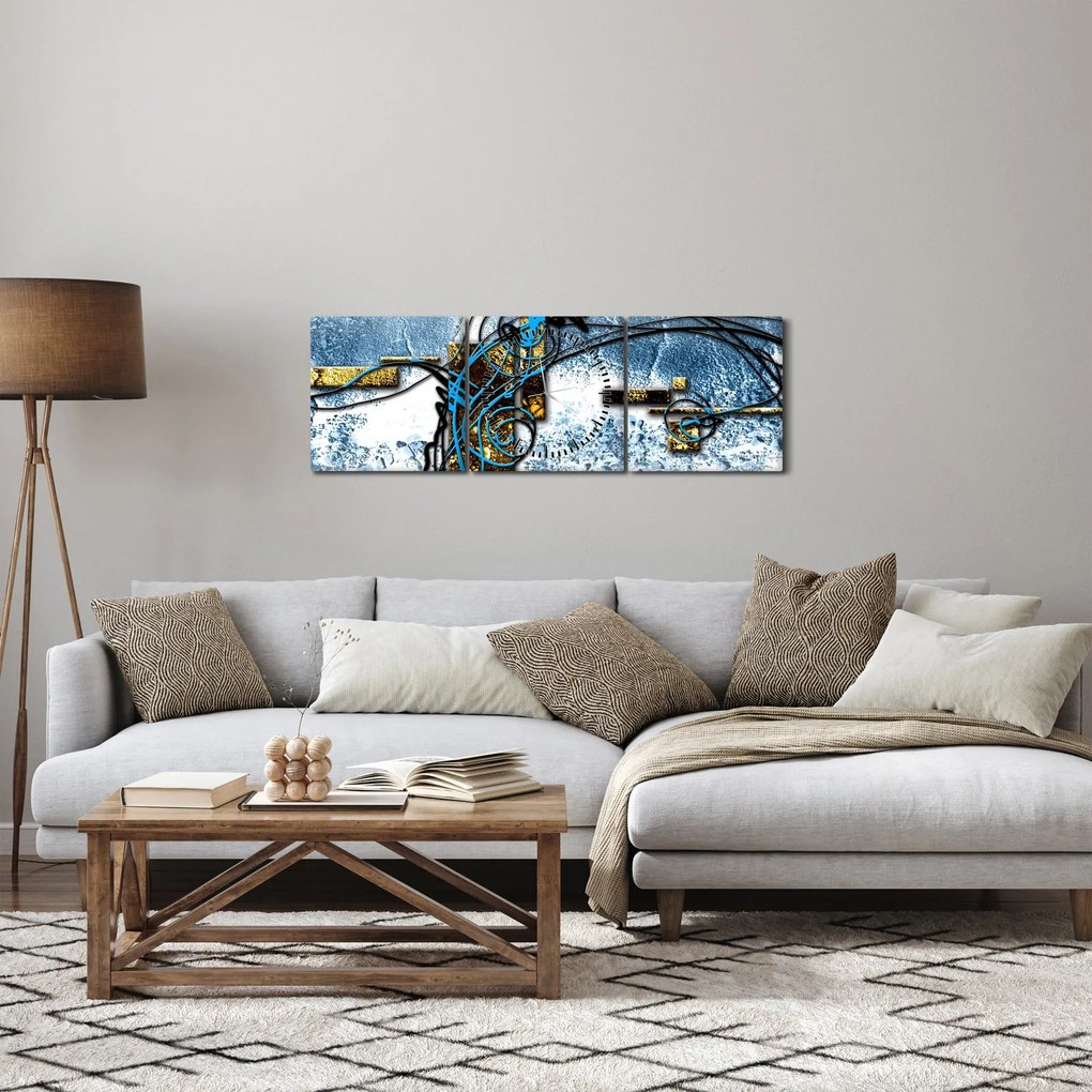 Absztrakt kép (órával) (90x30 cm)