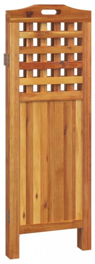 3 paneles tömör akácfa térelválasztó 121,5 x 2 x 115 cm