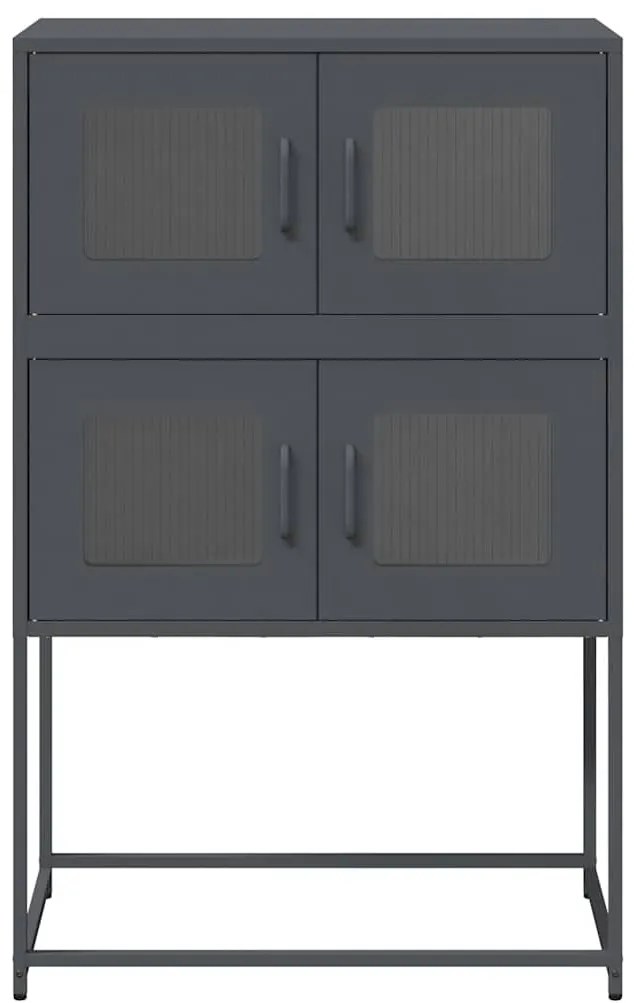 Highboard antracit 68x39x107 cm Acél