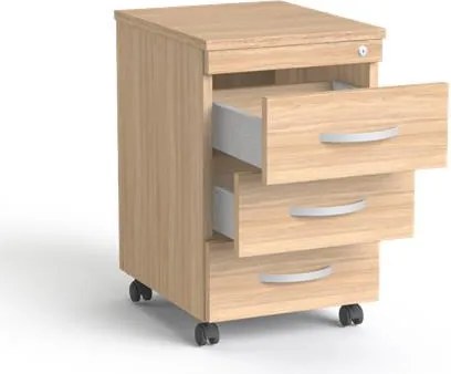 Görgős konténer, 3 fiókos, MAYAH Freedom SV-18, tölgy (IBXK18T)