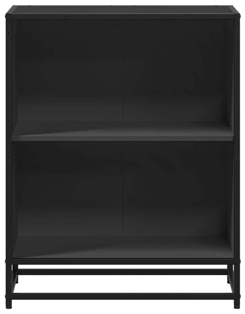 fekete forgácslap könyvszekrény 60x35x76 cm