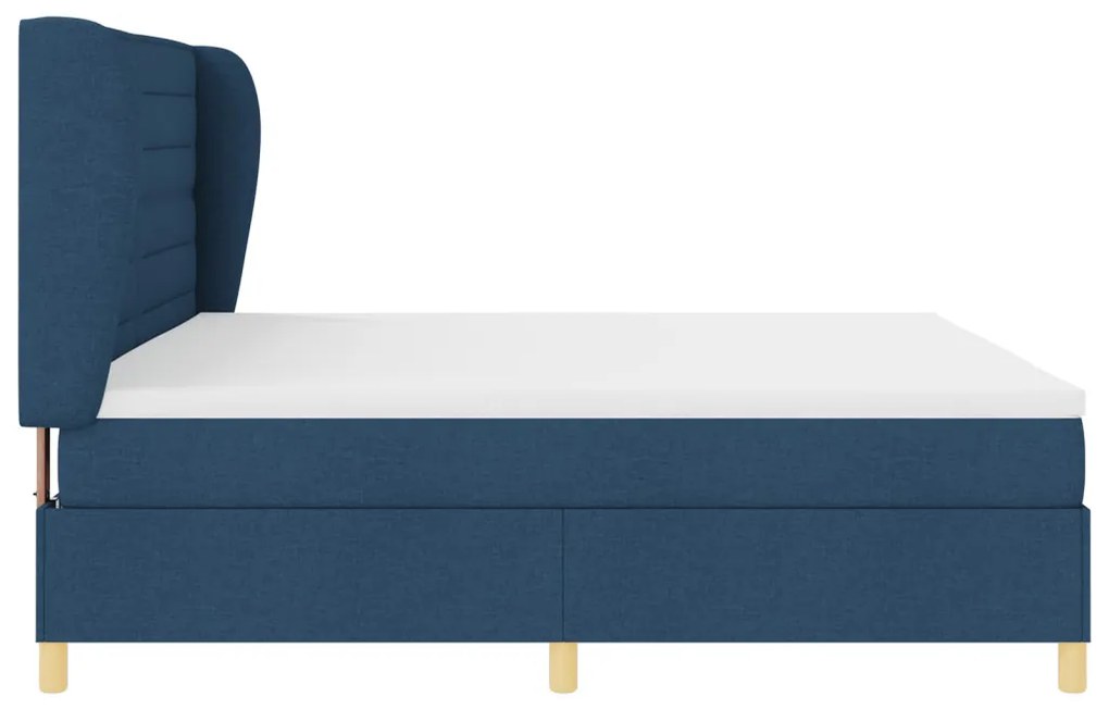 Boxspring Ágy Matracra Kék 200x200 cm Szövet