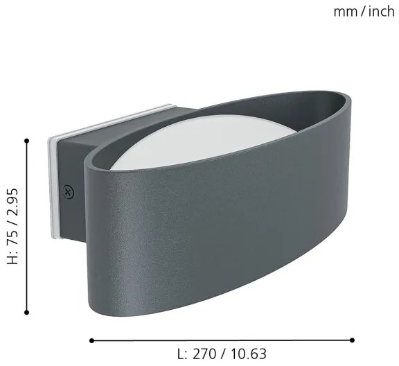 Eglo 98711 - LED Kültéri fali lámpa CHINOA LED/10W/230V IP44