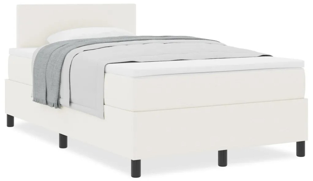Box Spring Ágy Matracc Krém 120x200 cm Kordbársony
