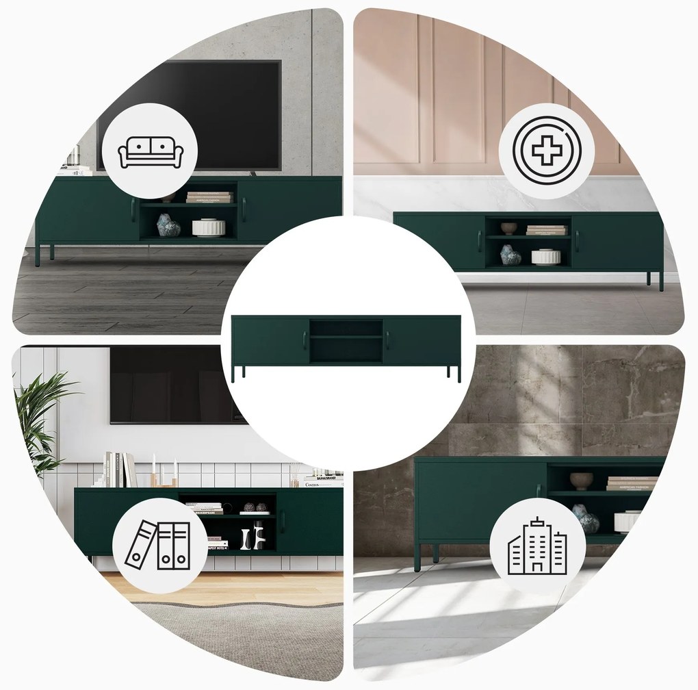 XL ROSARIA TV SZEKRÉNY – PALACKZÖLD (1700 x 400 x 500)