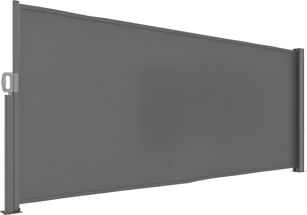 Outsunny Összecsukható Oldalsó Napernyő - Magánéleti Képernyő Falra Szerelhető - Bevonatos Oldalsó Napernyő - Szélvédő 300x140cm - Erkély, Terasz, Ker