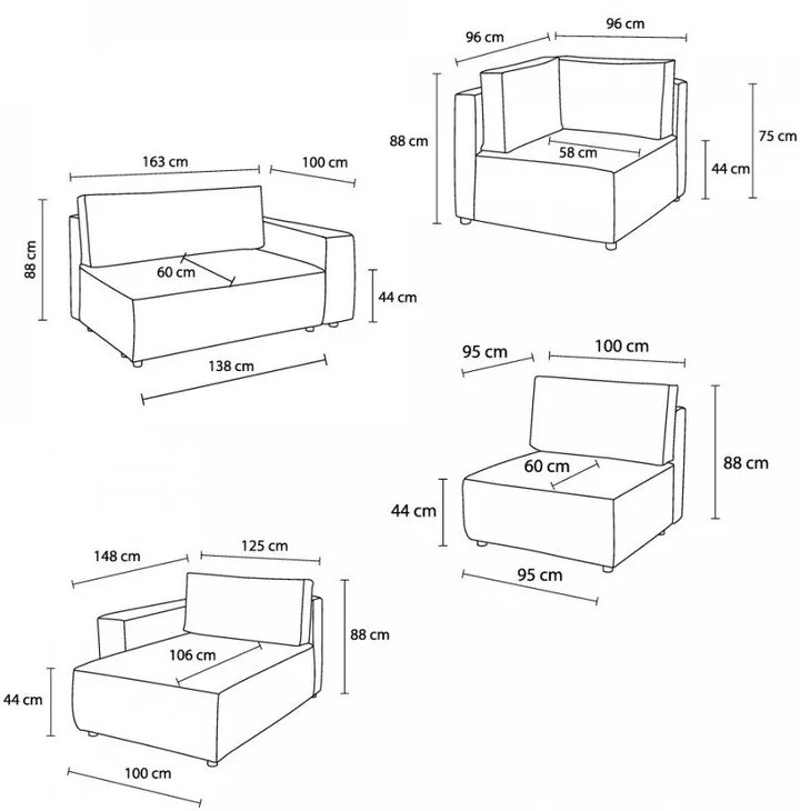 Krémszínű kordbársony sarokkanapé (jobb oldali) Nihad modular – Bobochic Paris