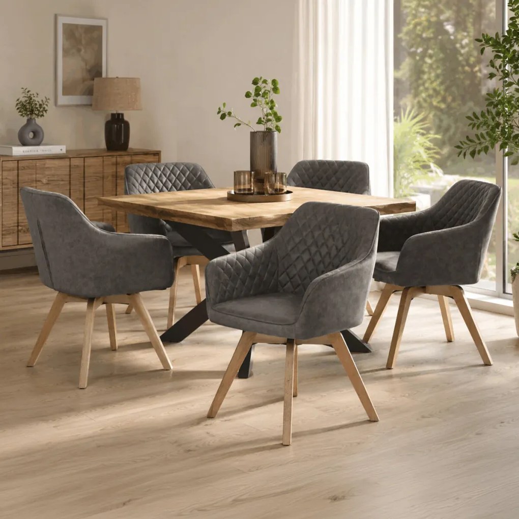 Jídelní židle, černá, látka vintage, DCH-435 BK3