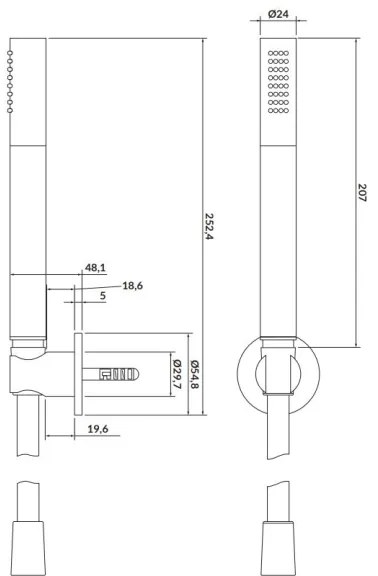 Cersanit S951-401 - Zuhany készlet CREA nikkel