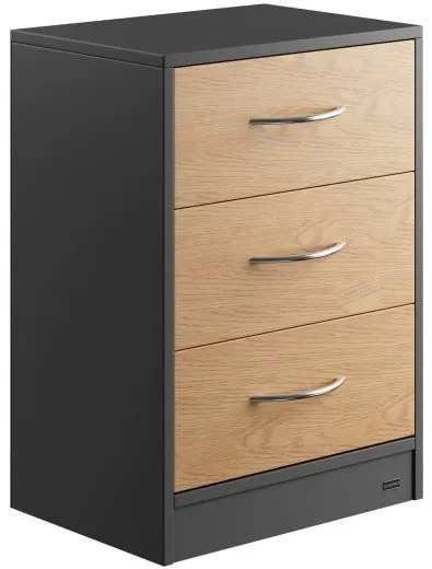 Casaria® Eloise éjjeliszekrény 54x39x28 cm - fa/szürke