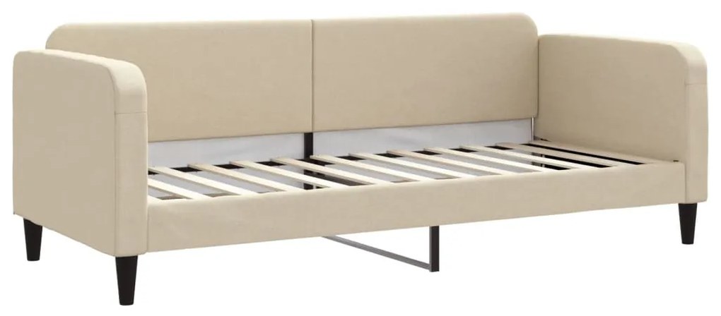 krémszínű kihúzható szövet heverő fiókokkal 80 x 200 cm