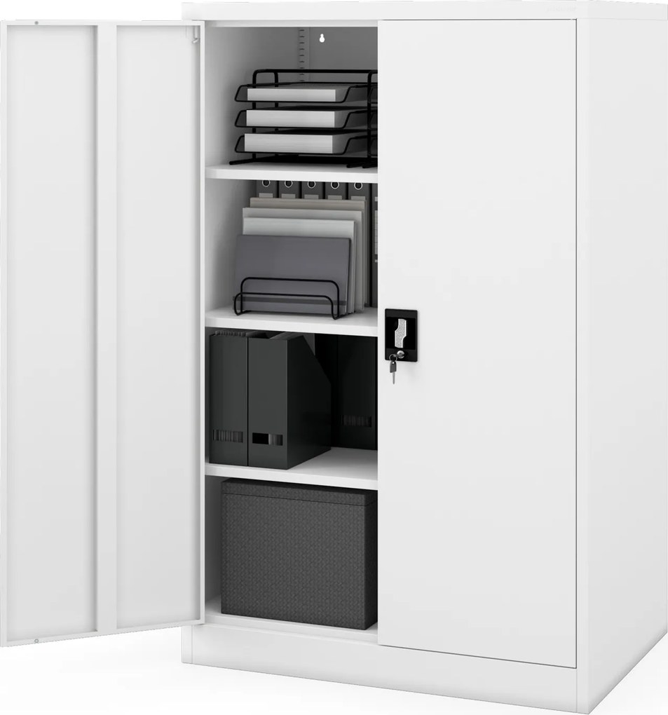KEVIN D600 fehér fém irodai iratszekrény 900 x 1400 x 600 mm