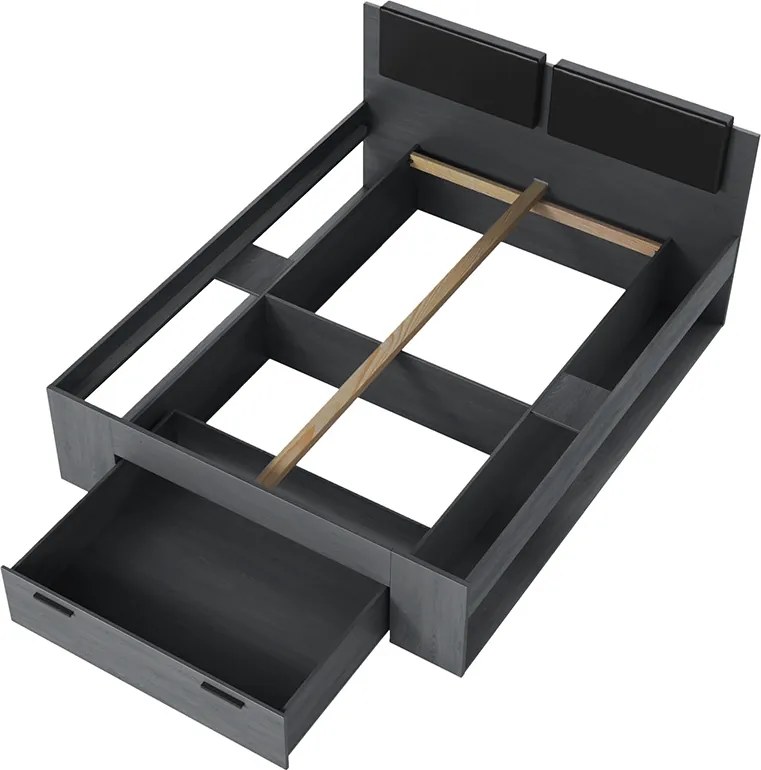postel 160x200 kárpitozott ágy fejtámlája Galaxy 51 - tölgy carbon