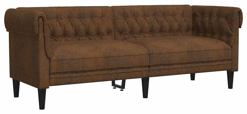 Chesterfield kanapé Barna 201.5 x 74.5 x 74.5 cm Műbőr velúr