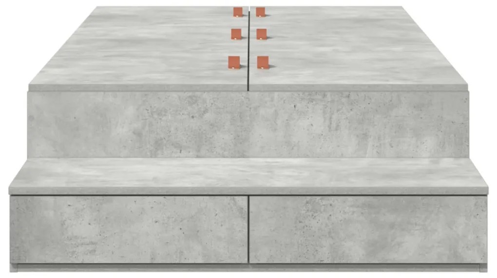 Ágykeret tárolóval Beton Szürke 226.5 x 75 x 31.5 cm Faanyag