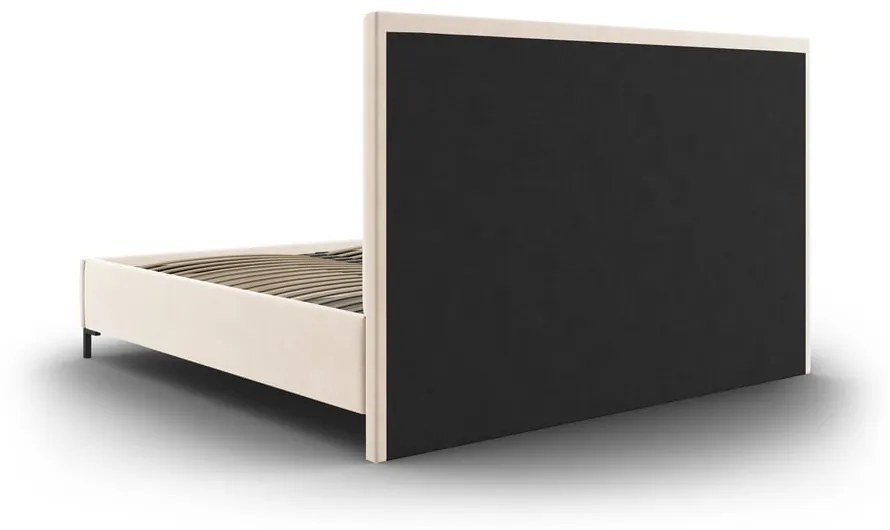 Bézs kárpitozott ágyneműtartós franciaágy ágyráccsal 180x200 cm Casey – Mazzini Beds