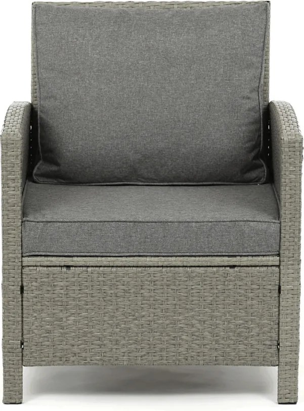 Kerti bútor garnitúra 140x70x60 cm, polyrattan, szürke, AZS-A1719 GREY