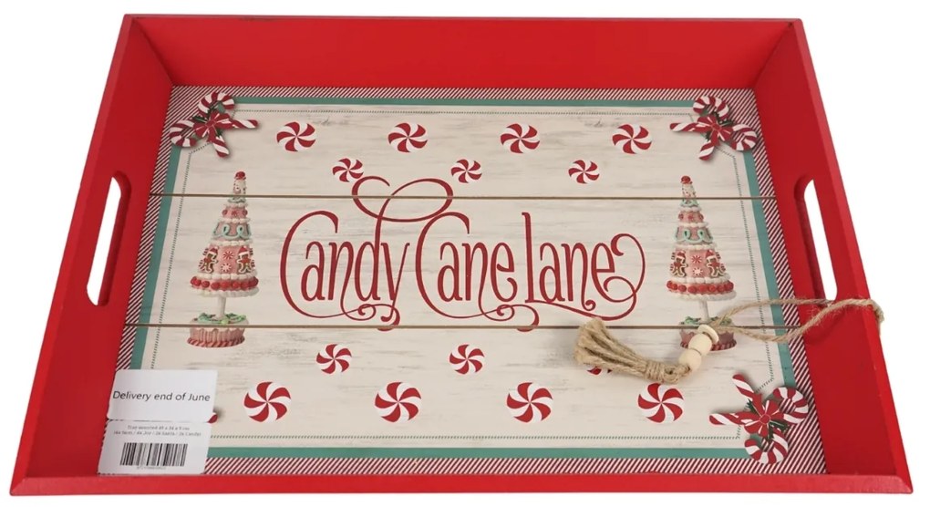 Karácsonyi fa tálca CHRISTMAS - több változat Változat: Candy canelane