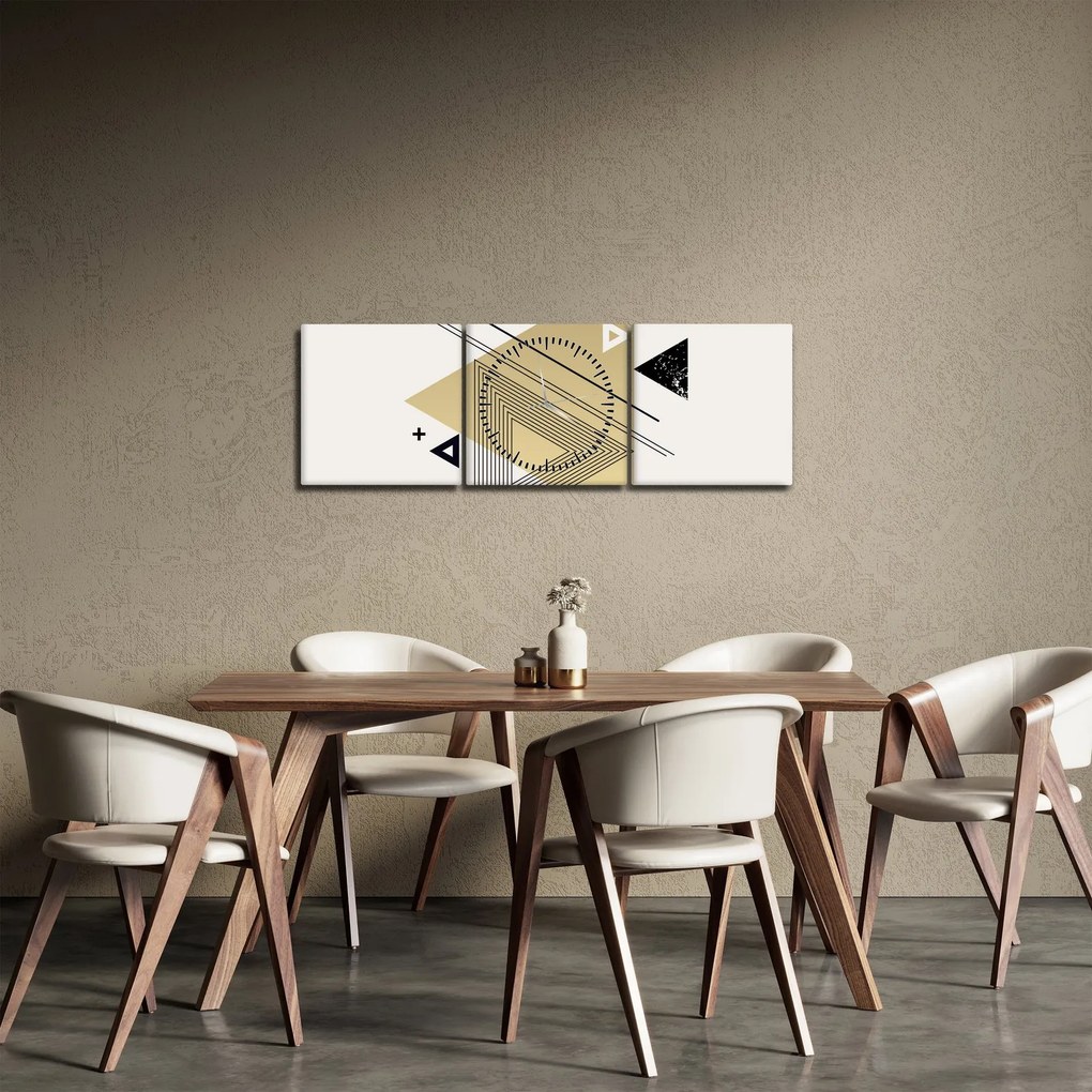 Kép - Geometriai formák N⁰4 (órával) (90x30 cm)