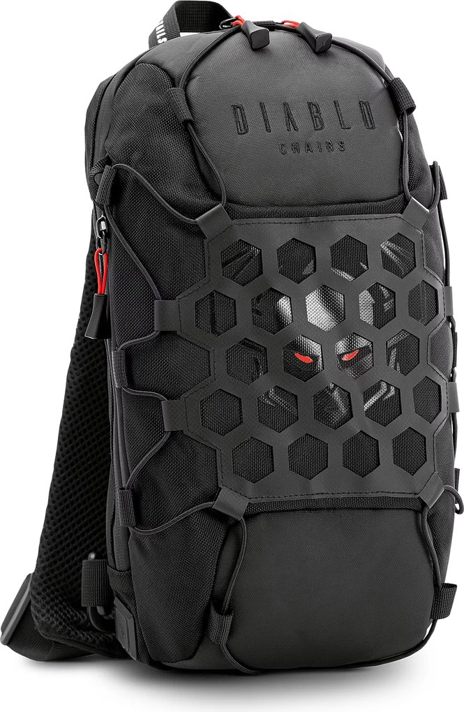Fekete, mintás sling bag hátizsák