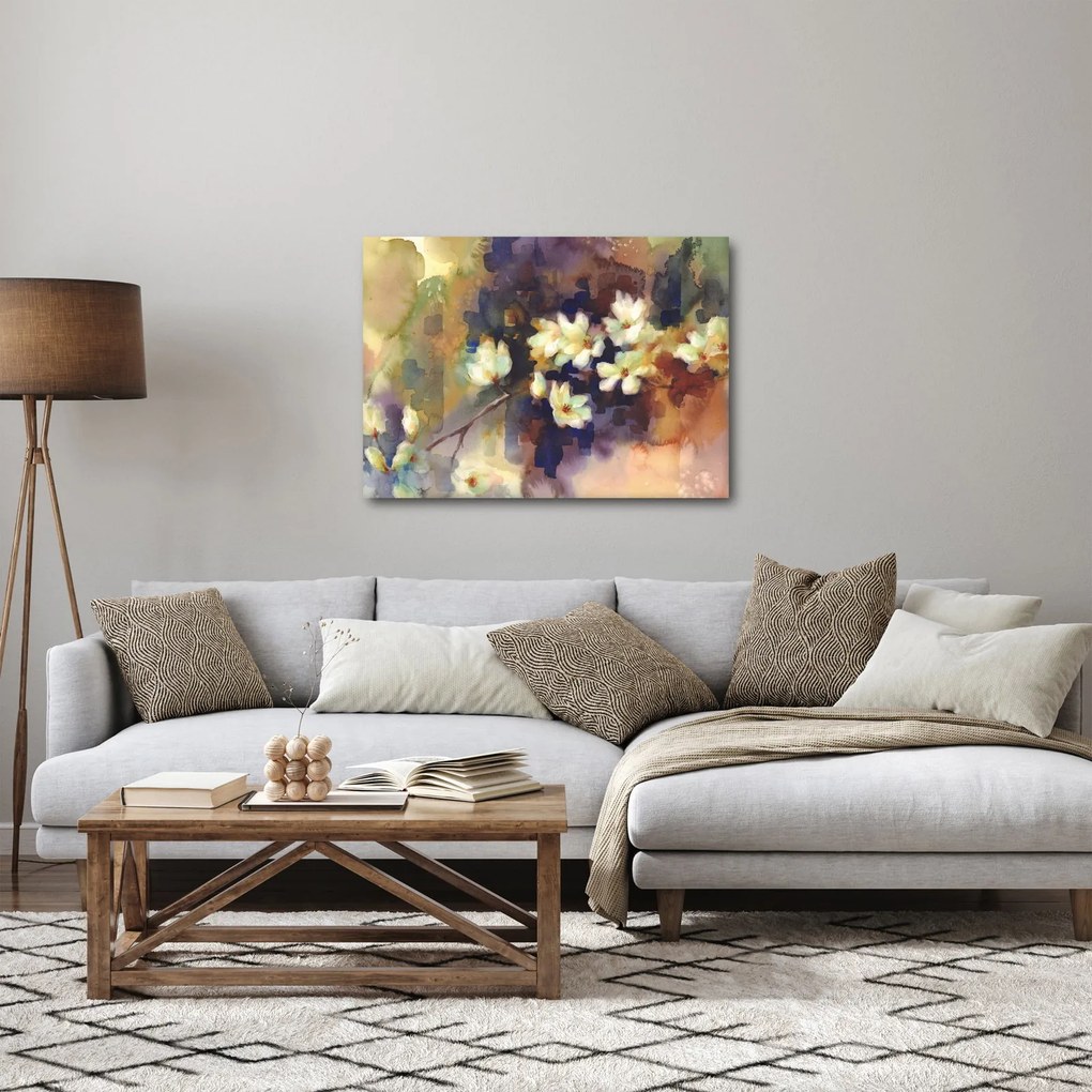 Kép - fehér magnólia, festmény (70x50 cm)