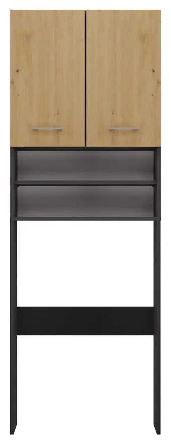 Riano MIX Pola DK fürdőszoba szekrény, 64x180x30 cm, antracit-tölgy