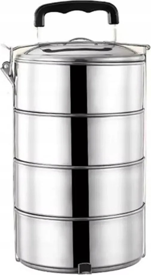 Ebéd Tiffin Négyszintes Ételtároló doboz Rozsdamentes acél