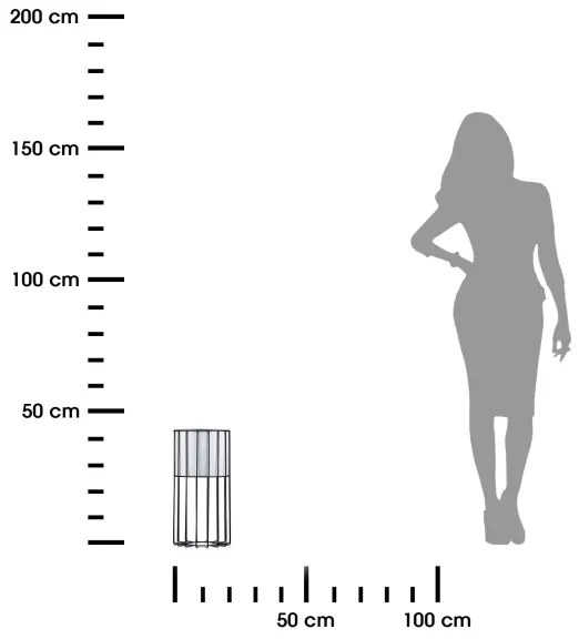 Fém virágcserép LOFT 42x20 cm fekete/fehér