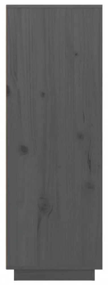 szürke tömör fenyőfa magasszekrény 60x40x116,5 cm