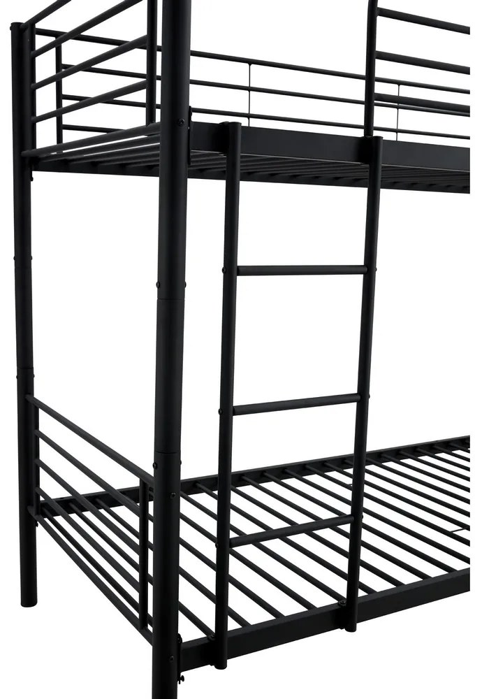 Bunky ágy 90 x 200 cm, emeletes, fekete