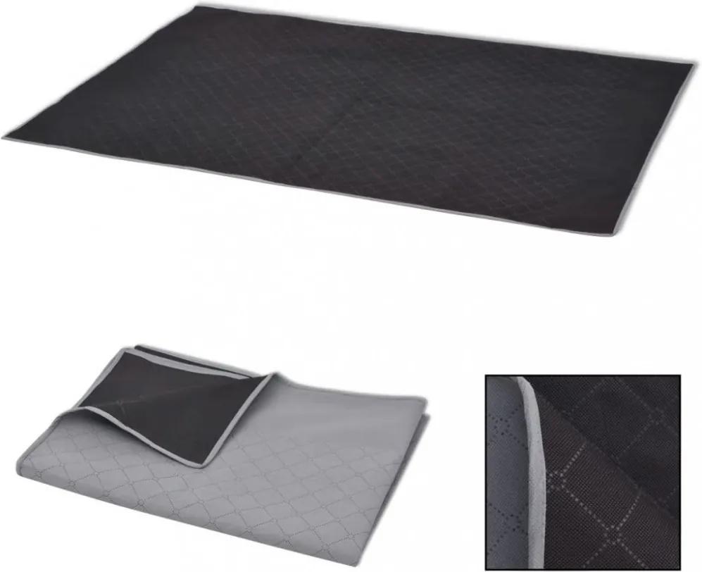 Piknik takaró szürke és fekete 150 x 200 cm