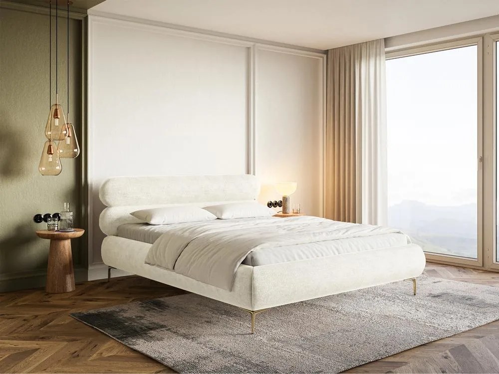 Franciaágy 180 cm Rirri 180B (ágyráccsal) (krém + arany). 1099828