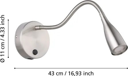 Eglo 901783 - LED flexibilis fali lámpa USB-vel OLIVANDINO LED/3,8W/230V króm