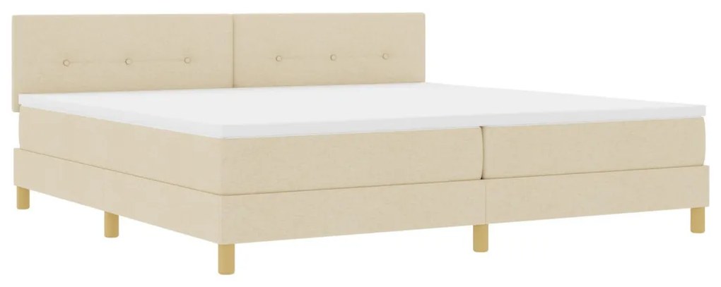 Boxspring Ágy Matraccal Krém 200x200 cm Szövet